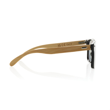 Logo trade advertising products image of: Prism RCS recycled plastic sunglasses with bamboo frame