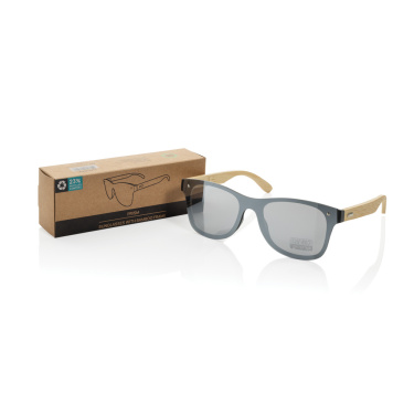 Logo trade corporate gifts picture of: Prism RCS recycled plastic sunglasses with bamboo frame