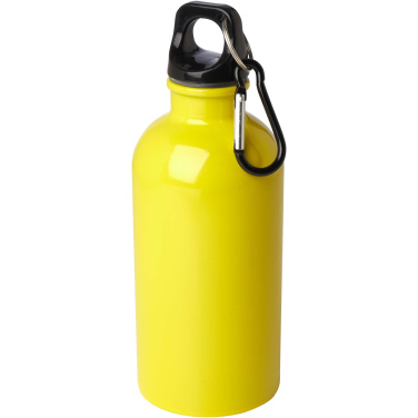 Logotrade promotional gift picture of: Oregon 400 ml RCS certified single wall stainless steel water bottle with carabiner