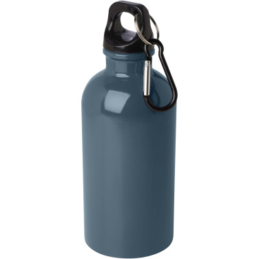 Logotrade advertising product picture of: Oregon 400 ml RCS certified single wall stainless steel water bottle with carabiner