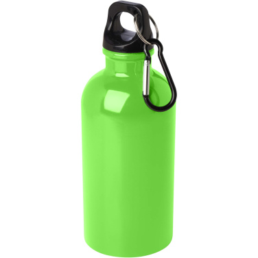 Logo trade promotional giveaways picture of: Oregon 400 ml RCS certified single wall stainless steel water bottle with carabiner