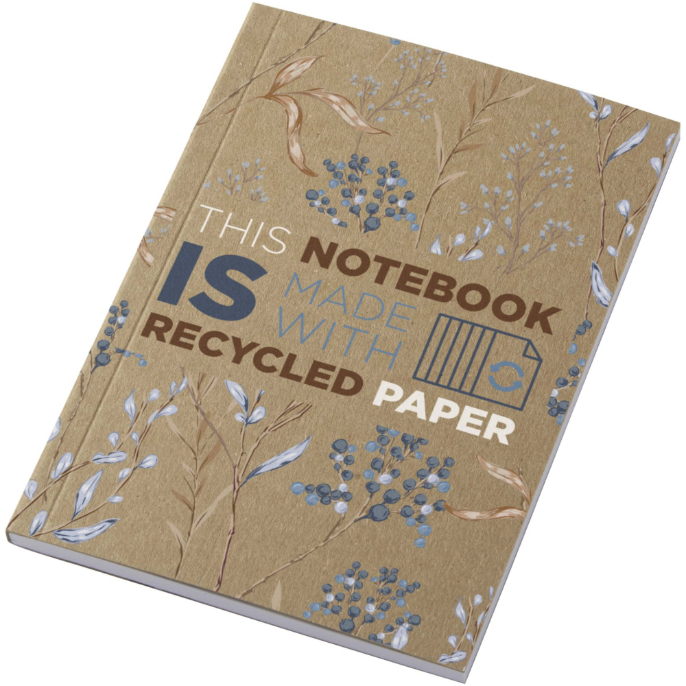 Logotrade business gift image of: Novella Austen A6 recycled soft cover kraft notebook - 50 sheets