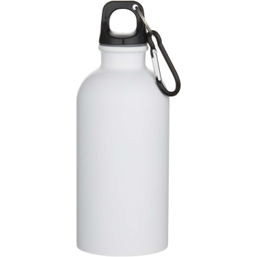 Logo trade corporate gifts image of: Oregon 400 ml matte RCS recycled single wall stainless steel water bottle with carabiner