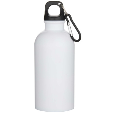 Logo trade advertising product photo of: Oregon 400 ml sublimation RCS recycled single wall stainless steel water bottle with carabiner