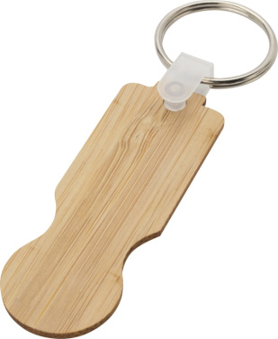 Logo trade promotional items picture of: Ronan bamboo trolley keychain