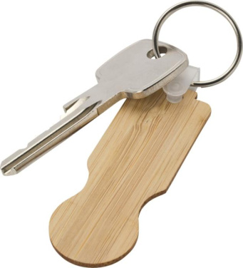 Logo trade promotional merchandise image of: Ronan bamboo trolley keychain