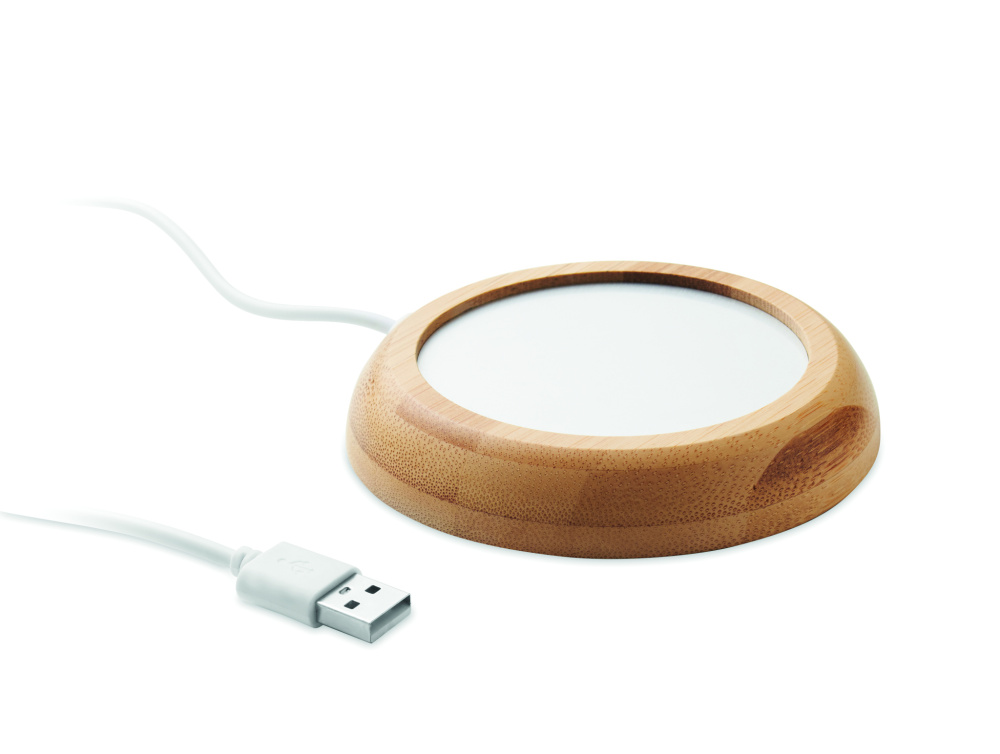 Logotrade promotional product picture of: Bamboo mug warmer with USB