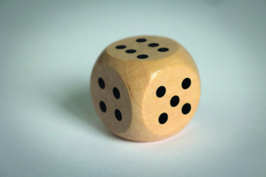 Logo trade promotional gift photo of: Schima wooden dice 3cm dia
