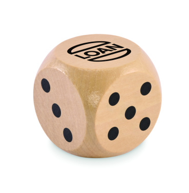 Logo trade promotional product photo of: Schima wooden dice 5cm dia