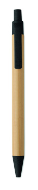 Logo trade promotional gift photo of: Push button ball pen in bamboo