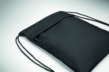 Logo trade promotional gifts image of: Drawstring bag in 600D RPET