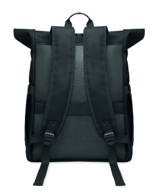 Logo trade corporate gifts image of: Rolltop laptop rucksack 600D