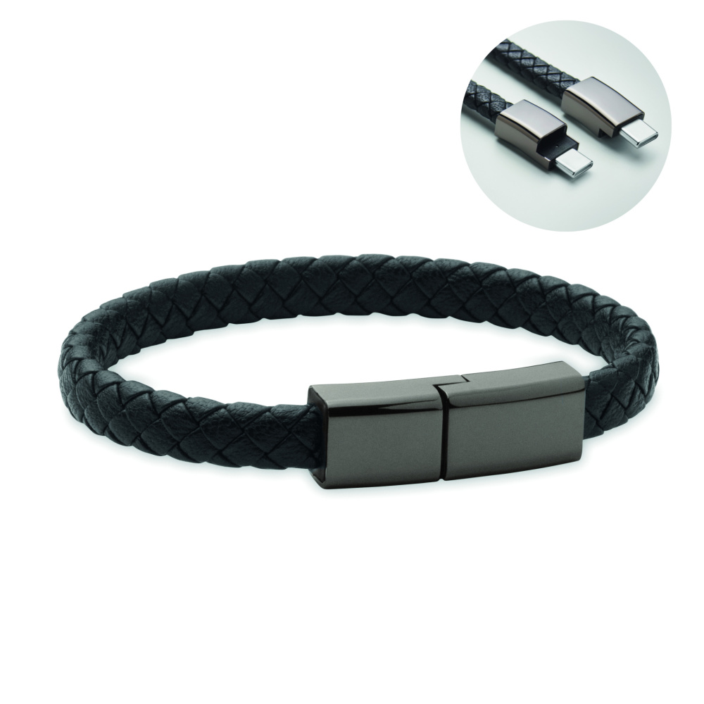 Logo trade promotional gift photo of: Braided bracelet cable type-C
