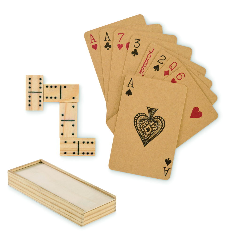 Logo trade promotional gifts image of: Domino and cards set