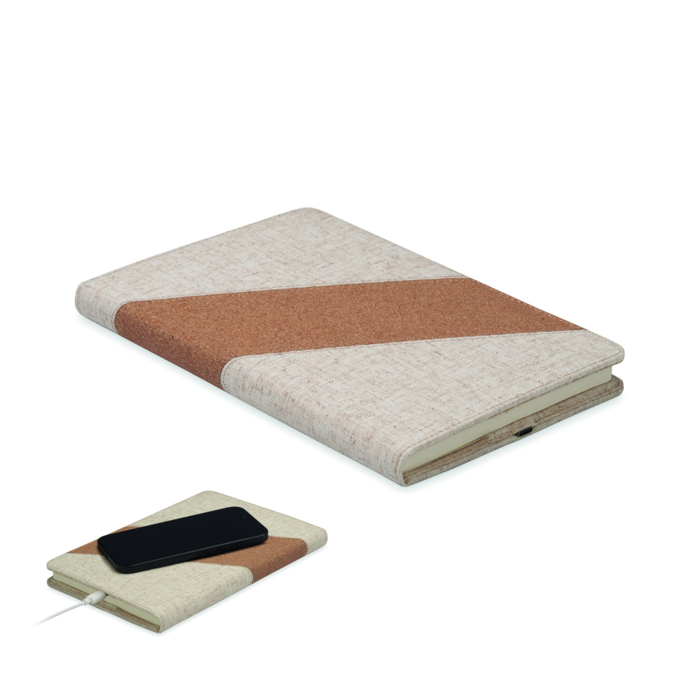 Logo trade advertising products picture of: A5 notebook with 15W charger