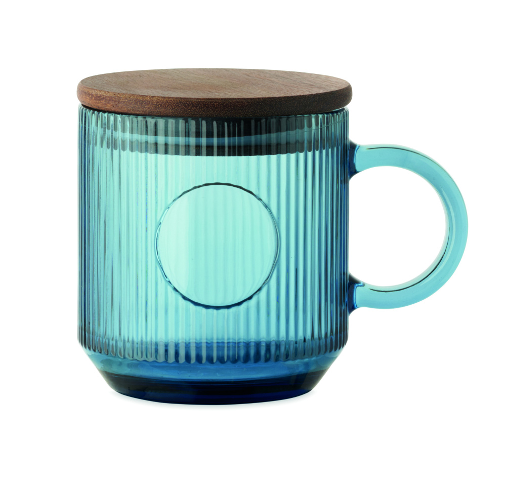 Logotrade promotional product picture of: Ribbed glass mug 300ml