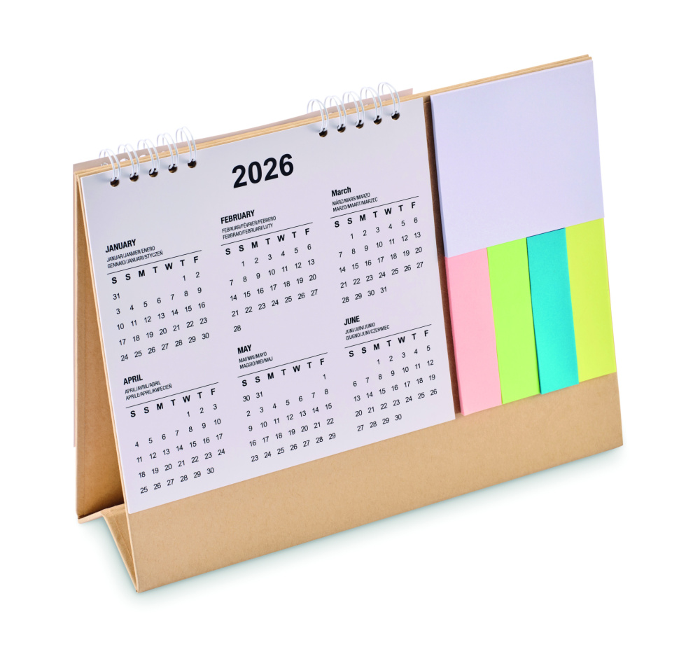 Logo trade promotional giveaways picture of: Desk calendar with memo pad