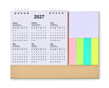 Logo trade promotional giveaways image of: Desk calendar with memo pad