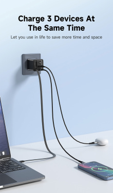 Logotrade advertising product picture of: Urban Vitamin Mendocino 65W GaN charger retractable cable