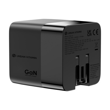 Logo trade corporate gifts image of: Urban Vitamin Mendocino 65W GaN charger retractable cable