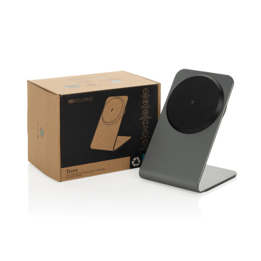 Logotrade corporate gift image of: Terra aluminium 15W magnetic wireless charging phone stand