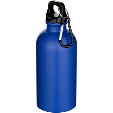 Logo trade corporate gifts picture of: Oregon 400 ml matte RCS recycled single wall stainless steel water bottle with carabiner