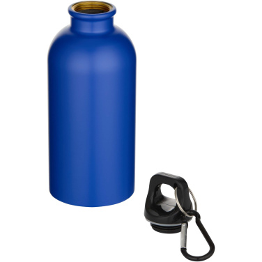 Logotrade promotional products photo of: Oregon 400 ml matte RCS recycled single wall stainless steel water bottle with carabiner
