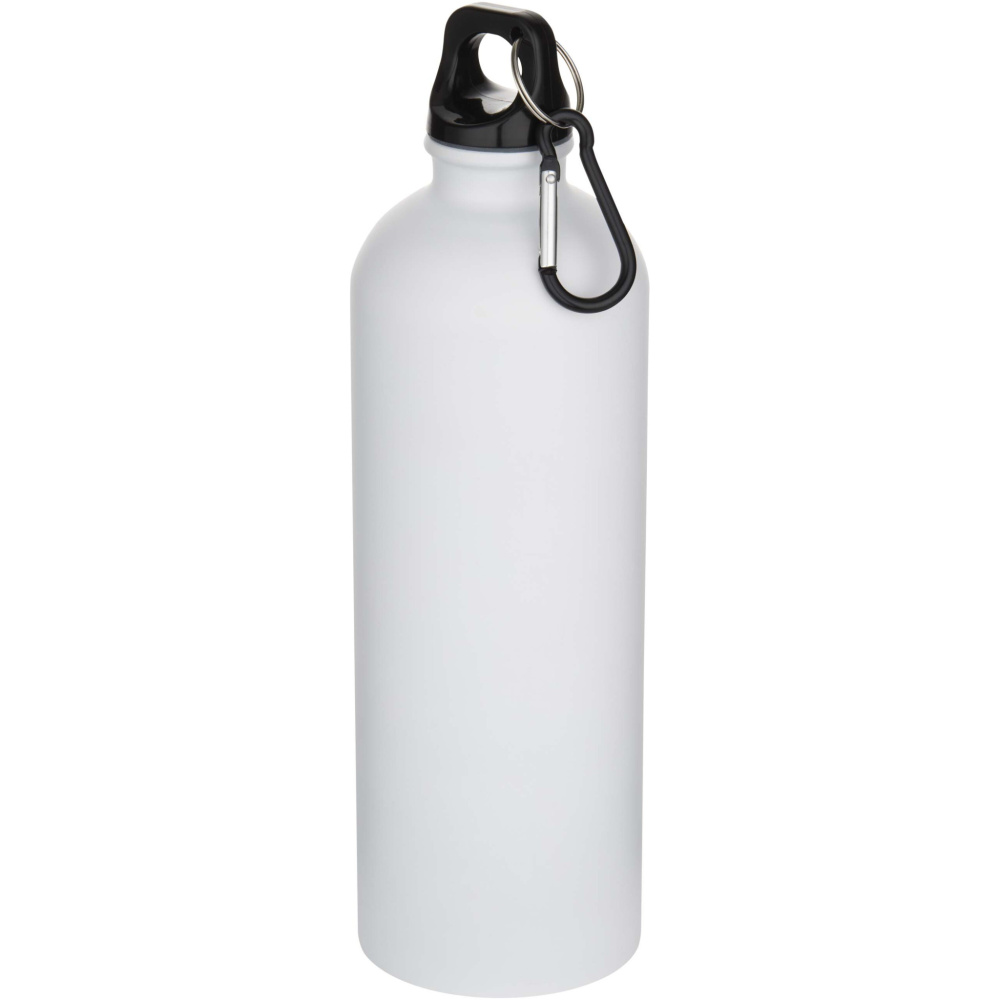 Logo trade promotional gift photo of: Oregon 750 ml matte RCS recycled single wall stainless steel water bottle with carabiner