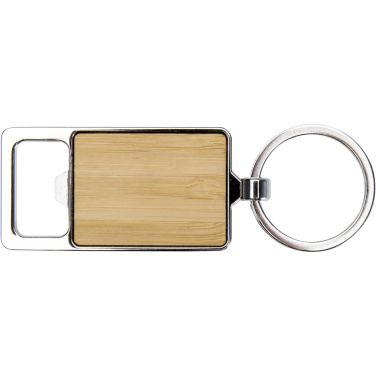 Logotrade promotional merchandise picture of: Snapper bamboo keychain with bottle opener