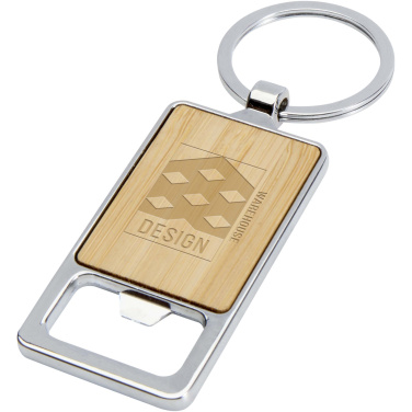 Logo trade business gift photo of: Snapper bamboo keychain with bottle opener