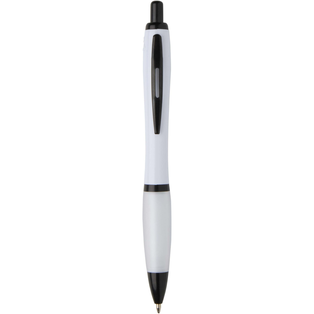 Logo trade promotional items image of: Nash recycled plastic ballpoint pen with black trims (black ink)