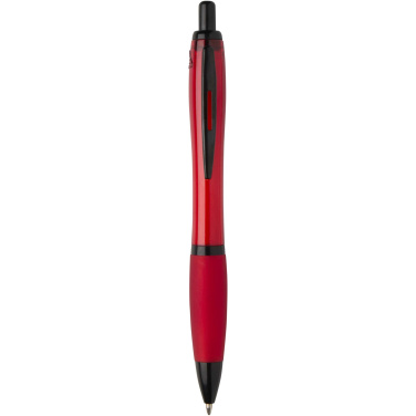 Logo trade promotional gift photo of: Nash recycled plastic ballpoint pen with black trims (black ink)