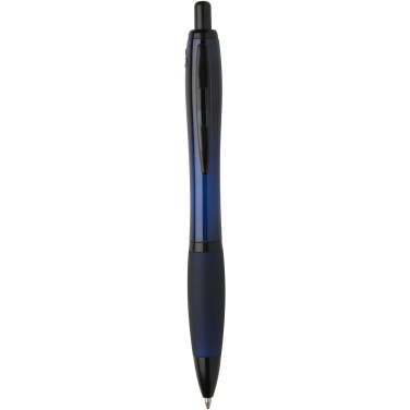Logotrade promotional product image of: Nash recycled plastic ballpoint pen with black trims (black ink)