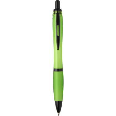 Logo trade promotional gifts picture of: Nash recycled plastic ballpoint pen with black trims (black ink)