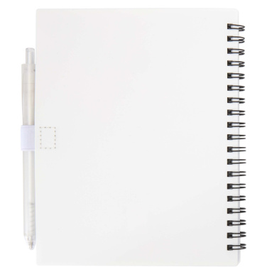 Logotrade promotional gift picture of: Niove recycled plastic soft cover notebook and ballpoint pen set (blue ink)