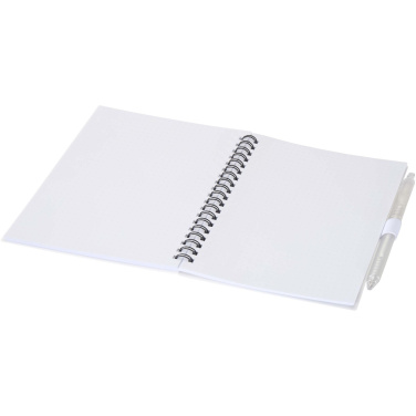 Logotrade corporate gift image of: Niove recycled plastic soft cover notebook and ballpoint pen set (blue ink)