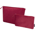 Swift GRS recycled velvet toiletry bag set, Burgundy