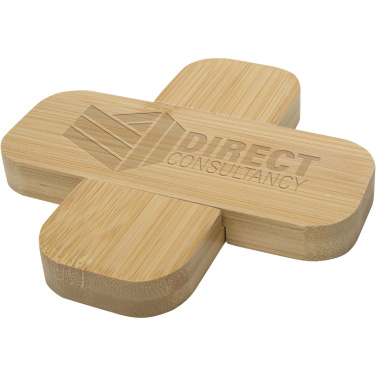 Logo trade promotional gifts image of: Croc bamboo trivet - small