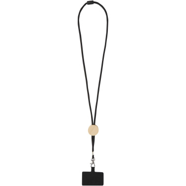 Logotrade promotional item image of: Adhab smartphone lanyard with bamboo details