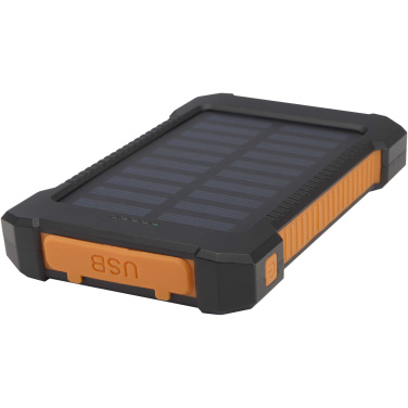 Logotrade promotional merchandise picture of: Altair 5000 mAh 10W recycled plastic rugged solar power bank with built-in torch
