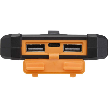 Logotrade promotional item picture of: Altair 5000 mAh 10W recycled plastic rugged solar power bank with built-in torch