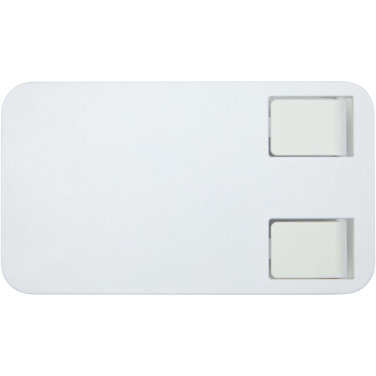 Logotrade promotional product image of: Alhena recycled plastic foldeable phone holder with metal desk stand