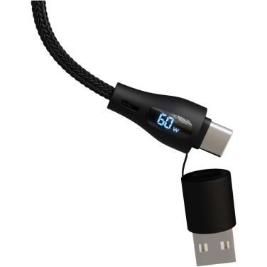 Logotrade business gift image of: SCX.design C51 60W 5-in-1 rPET fast charging cable with display