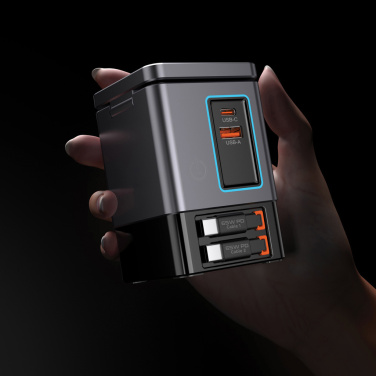 Logo trade promotional gifts picture of: Urban Vitamin Sacramento 105W GAN charger+retractable cables