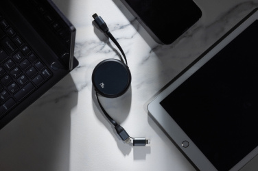 Logotrade advertising product image of: Terra RCS recycled aluminium retractable 240W 2-in-1 cable