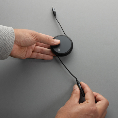 Logotrade promotional gift picture of: Terra RCS recycled aluminium retractable 240W 2-in-1 cable