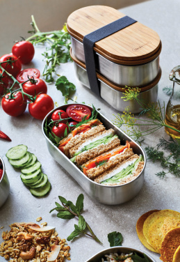 Logotrade promotional gift picture of: Black+Blum Stainless Steel Double Bento Box