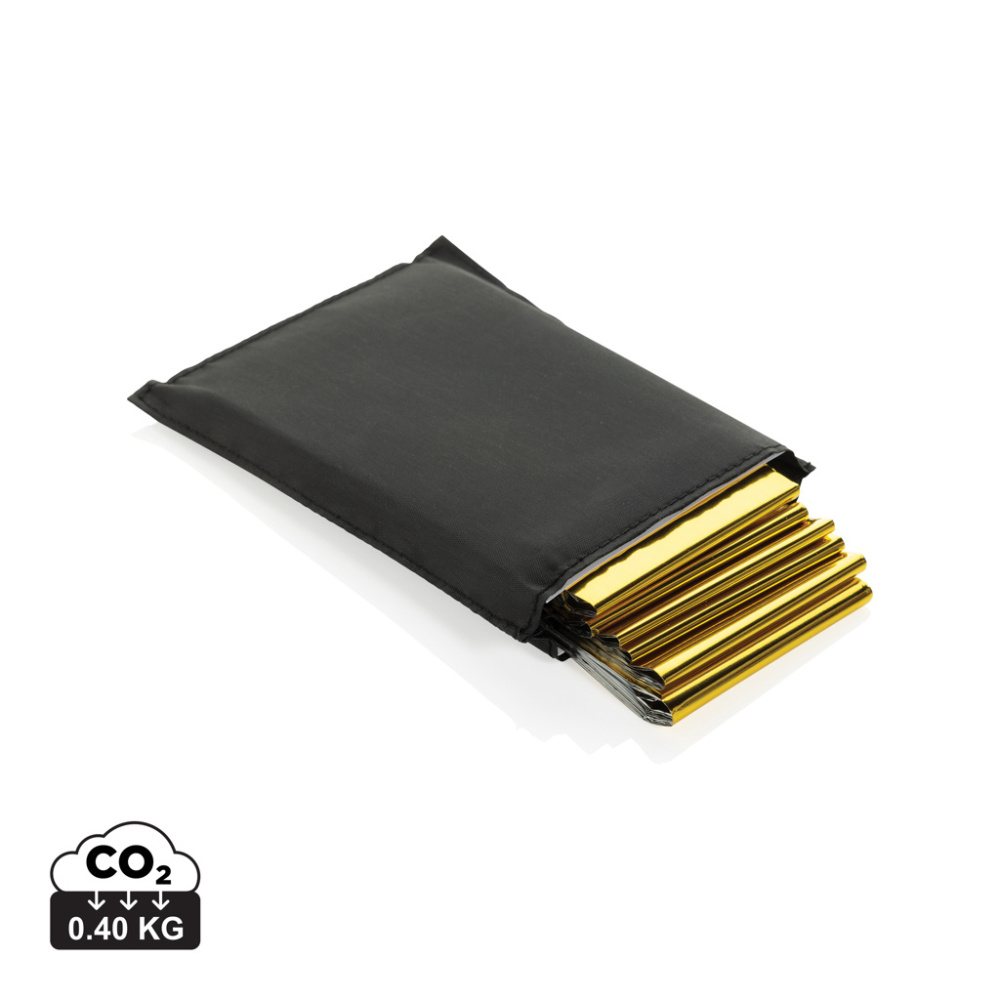 Logotrade promotional merchandise photo of: Solra emergency blanket in RCS recycled RPET pouch
