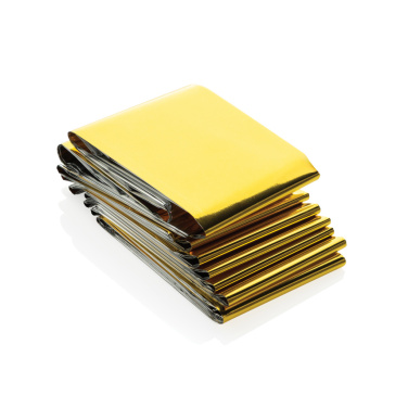 Logo trade business gifts image of: Solra emergency blanket in RCS recycled RPET pouch