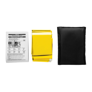 Logo trade corporate gifts image of: Solra emergency blanket in RCS recycled RPET pouch